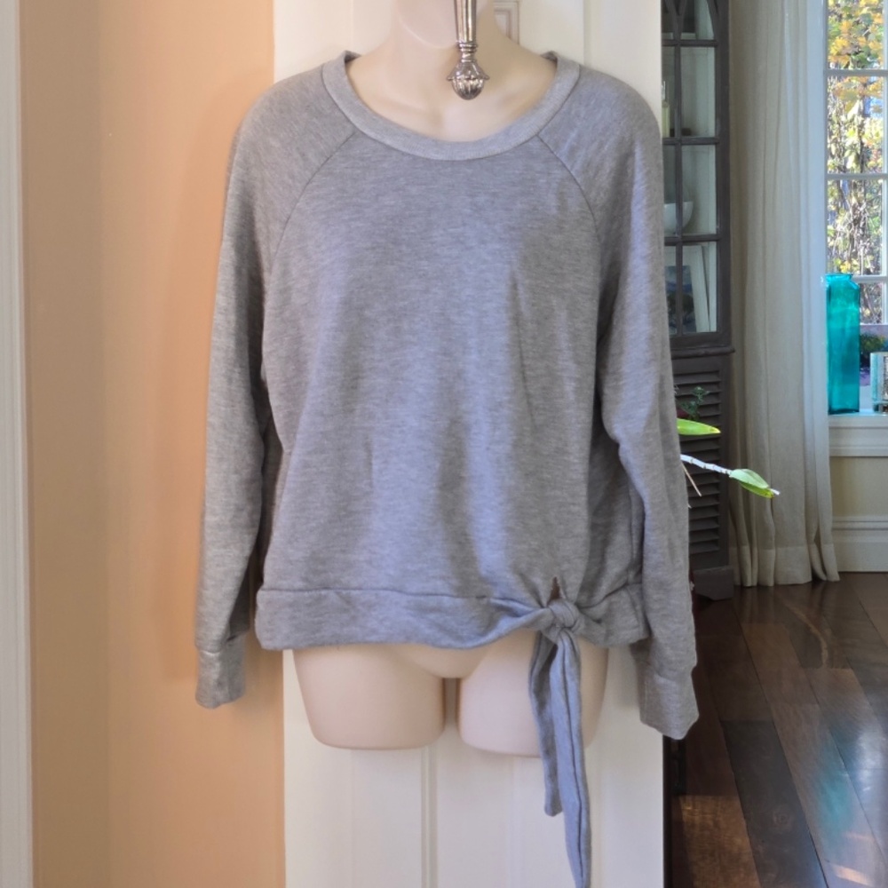 Ten Sixty Sherman Gray Tie Front Sweatshirt size Large